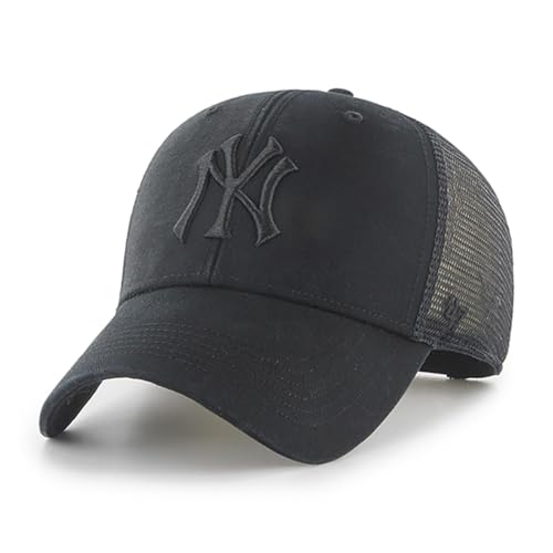 New York Yankees 47 Brand MLB Black Flagship MVP Trucker Hat - One Size