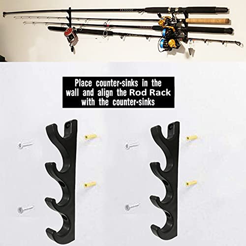 Fishing Rod Rack - Holds 4 Rods, Easy Assembly, Space-Saving