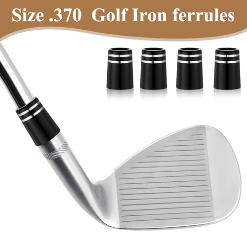 10 Pcs Golf Iron Ferrules - Black with Double Silver Ring