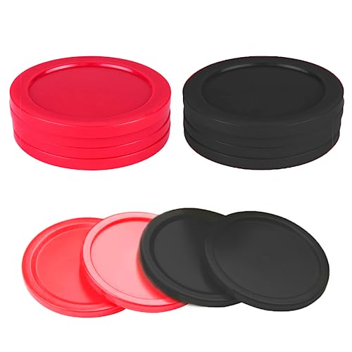 2.5 Inch Air Hockey Pucks - Durable 8-Pack Red & Black
