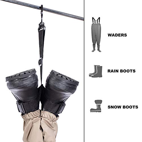 Fishing Wader Boot Hanger with Adjustable Strap for Drying