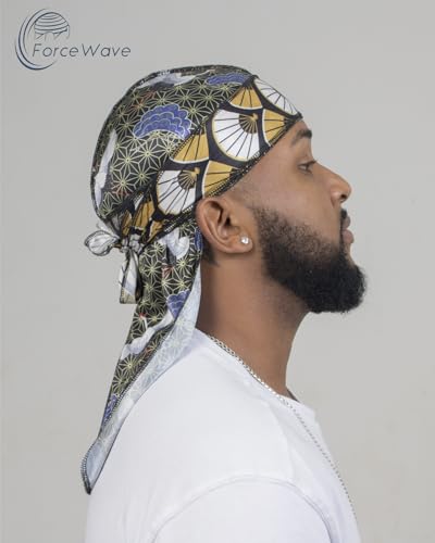 Designer Silky Durag with Pattern - S-crane 1pc