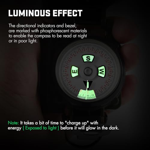 Multifunctional Military Navigation Compass with Inclinometer - Waterproof & Impact Resistant for Hiking and Camping