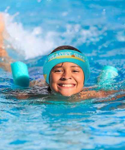 Neoprene Swimming Headband for Kids & Adults - Light Blue Pirate & Boat