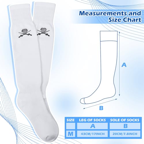 Knee High Fencing Socks - 5 Pairs White Cotton Protective Gear