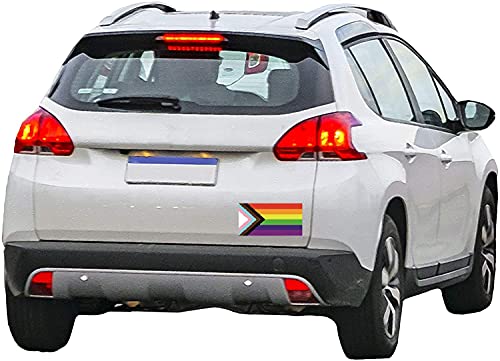 Progress Pride LGBTQ Flag - 4x6 All Weather Vinyl Decal Sticker
