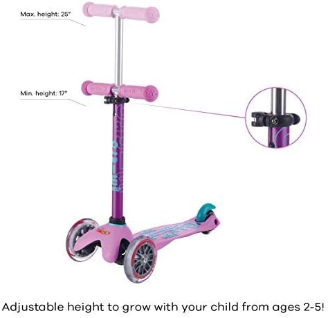 Micro Kickboard Mini Kids Scooter - Lean-to-Steer Design for Ages 2-5 | Adjustable T Bar | Smooth PU Wheels