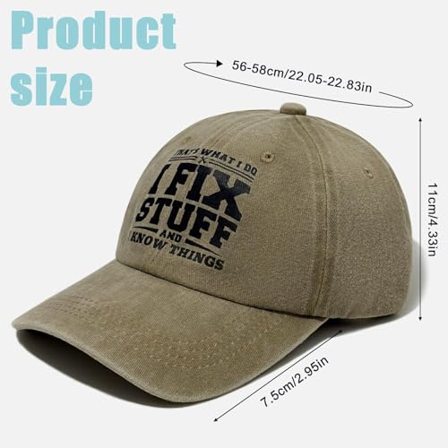 I Fix Stuff & I Know Things Dad Hat - Natural, Gifts for Men, Father's Day, Husband, Grandpa