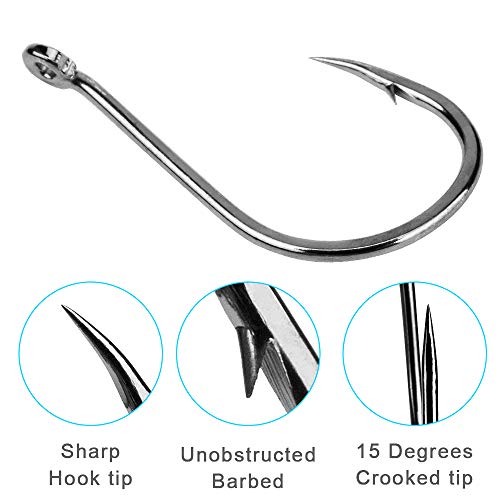 Large Premium Fishing Hooks Set - 240pcs in 8 Sizes