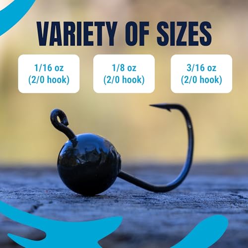 Reaction Tackle Wacky Jig Heads for Bass Fishing - Green Pumpkin 1/8 Oz - Durable & Sharp Hooks, Finesse & Wacky Rigging (10-Pack)