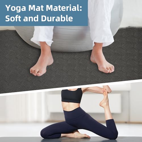 2-Piece Non-Slip Exercise Bike Mat Set - 0.24" Thick Floor Protector