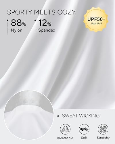 Women's Workout Crop Top - Quick Dry, UPF 50+ Oversized Boxy Tee - White, Small