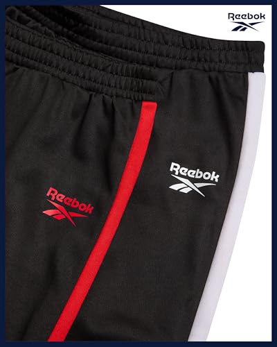 Reebok Boys Joggers 4 Pack Athletic Sweatpants with Elastic Waistband - Black & Navy Variations