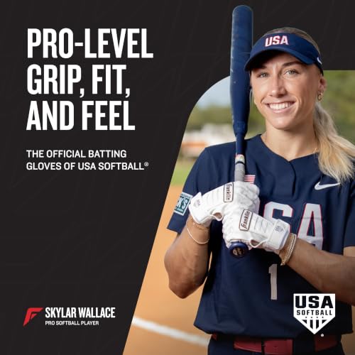 Franklin Sports CFX FP Women's Softball Batting Gloves Carolina Blue Medium