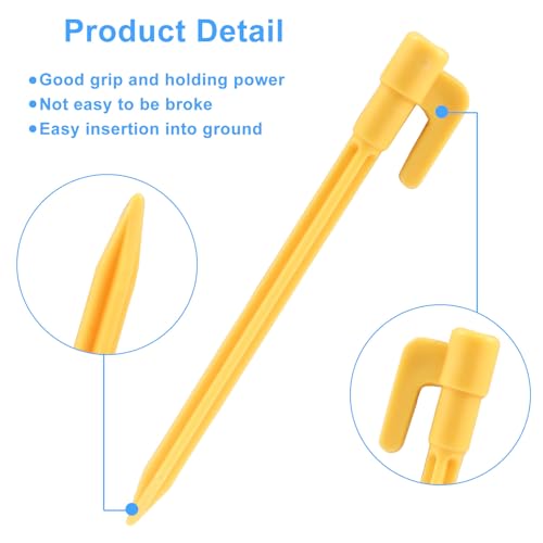 Plastic Tent Stakes - 24 Pack, 5.7 Inch, Yellow