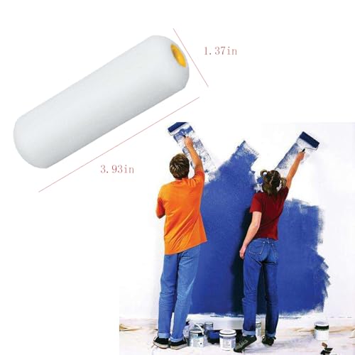 Foam Paint Rollers, 10pcs 4 Inch Paint Roller, Mini Paint Roller High Absorption Foam Paint Roller, Small Foam Paint Rollers, 4 Inch Foam Rollers for House Painting.