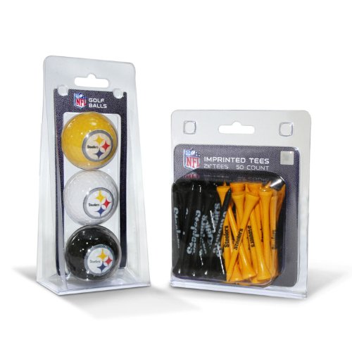 Pittsburgh Steelers Golf Balls & Tees Set - 3 Balls & 50 Tees