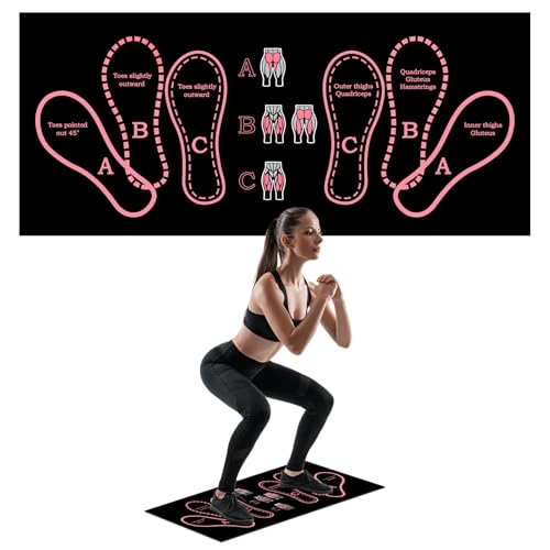 Anti-Slip Squat Mat with Foot Positioning - Pink