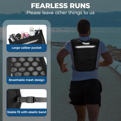 Running Hydration Vest with 500ml Soft Flask - Black