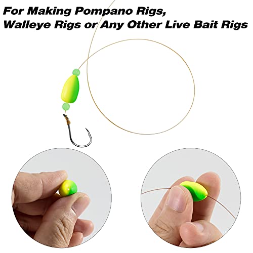 30 Pack Oval Foam Floats - Green Small 1/4" x 1/2" Fishing Rig Bobbers