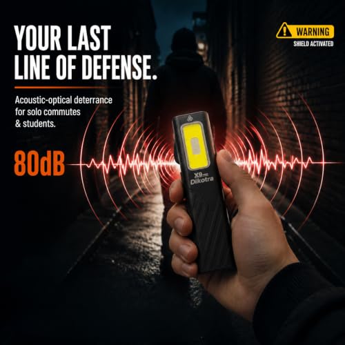 Dikotra X9 Pro Ultra Flat Pocket Flashlight with Red Laser, Black