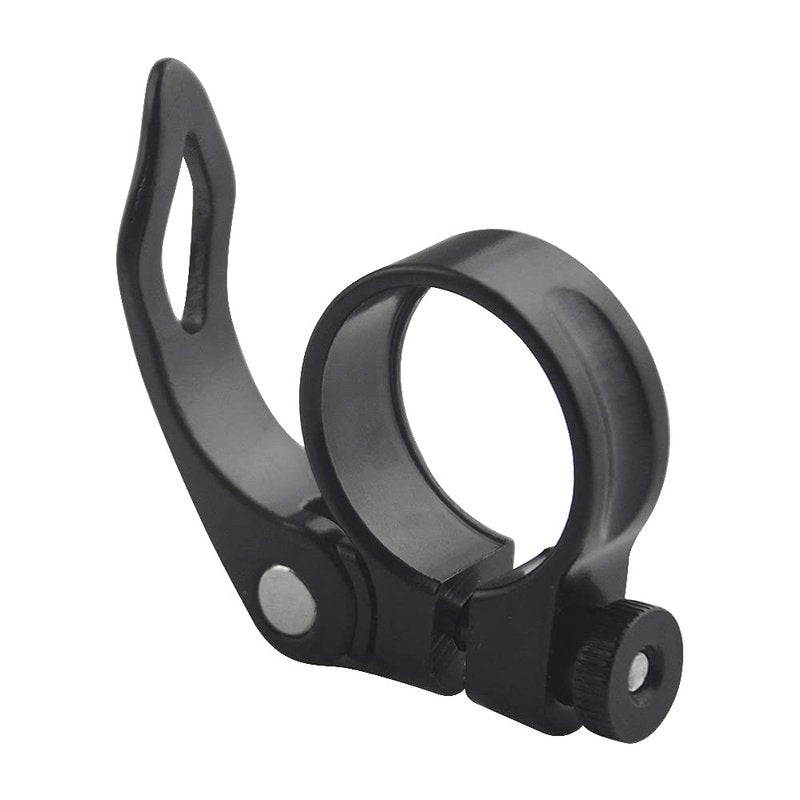 XINGYHENG 4Pcs Bicycle Seat Clamp Mountain Bike Road 31.8mm 34.9mm Aluminum Alloy Bike Bicycle Quick Release Seatpost Clamp Ring Fittings Black (31.8mm)