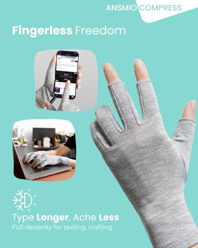 ANSMIO Rayon Derived from Bamboo Compression Gloves – Fingerless
