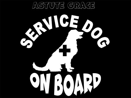 Service Dog On Board Vinyl Decal Sticker - 6x5.5