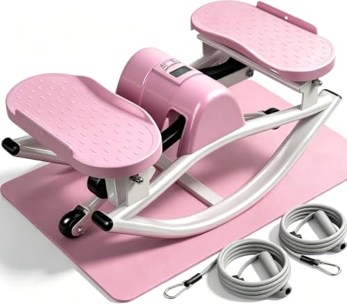 Rock Stepper with Resistance Bands & Non-Slip Mat - Pink