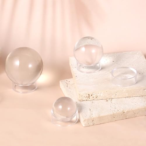 15-Piece Clear Acrylic Ball Display Stands for Collectibles