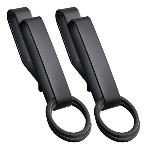 Stainless Steel Duty Belt Key Holder with 4 Keyrings