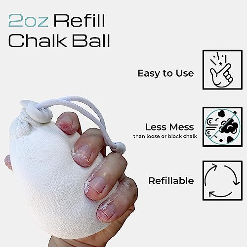 2oz Refillable Gym Chalk Ball for Rock Climbing & Weightlifting