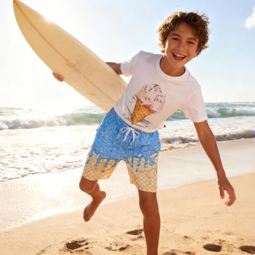 Westwolf Boys Swim Trunks with Compression Liner Bathing Suit 6-18 Years, 8-9 Years A1 Blue Yellow Blue