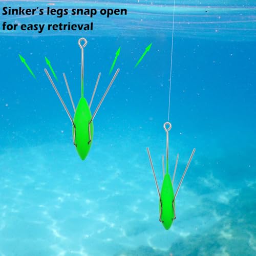 Aollerfilery 5 pcs Sputnik Sinker Fishing Weights 2.0 oz Long Tail Spider Sinkers