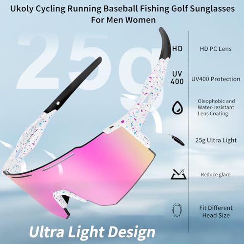 Sport Sunglasses with UV400 Protection for Running & Cycling