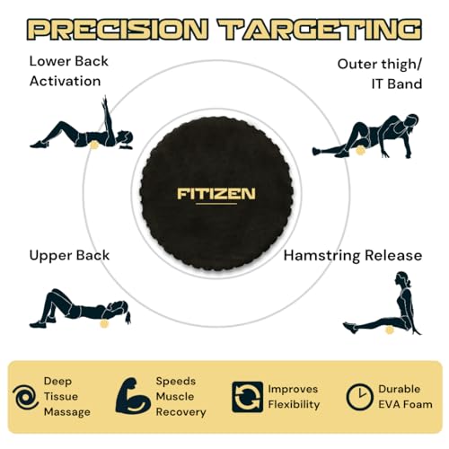 Fitizen Extra Large Foam Roller 36in - Deep Tissue Muscle Massage & Rehab