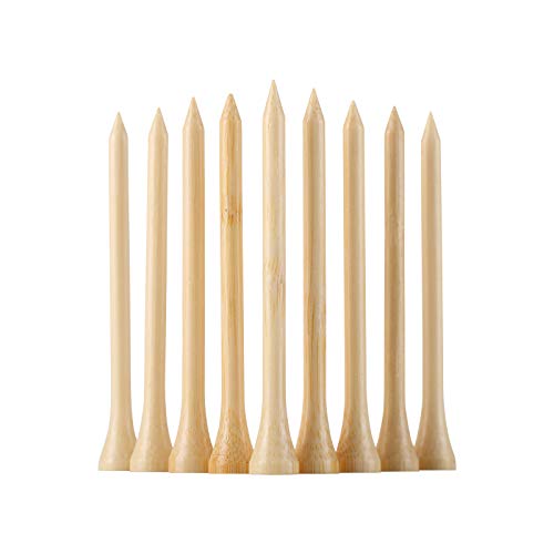 Bamboo Golf Tees - 100 Pcs, 3-1/4 Inch, Biodegradable, Durable