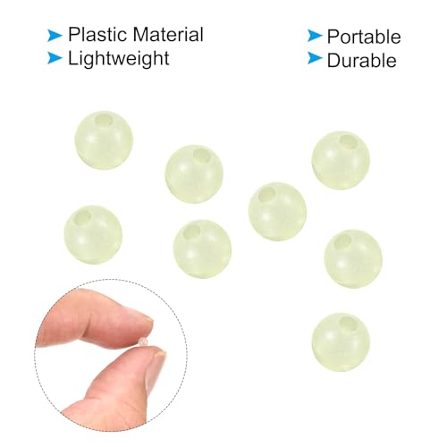 Glow Fishing Beads - White 3mm Luminous Plastic Bait Tackle with Storage Box