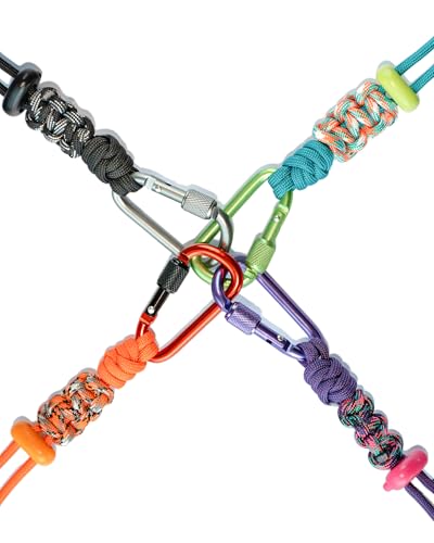 Bensivo Carabiner Clip 2 Pack with Screw Lock – Purple Paracord Lanyard Hardware