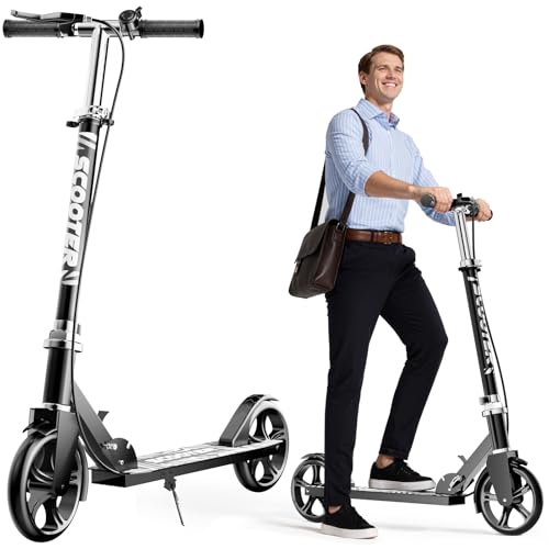 Lightweight Foldable Scooter for Kids & Adults - 8-Inch Wheels, Black