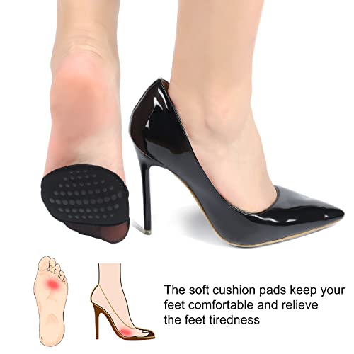 Toe Topper Socks for Women - 10 Pairs with Padding - Black