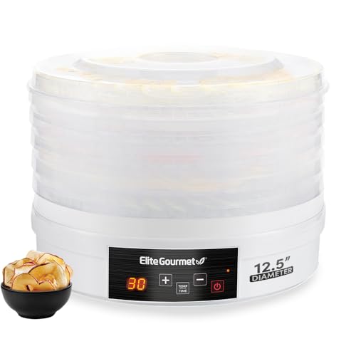 Elite Gourmet Digital Food Dehydrator with 5 Trays, 48-Hour Timer