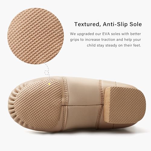PU Leather Jazz Dance Shoes for Kids | Breathable Slip-On Design