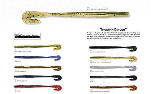 Thump'N Worm Soft Plastic Swim Bait Lure - 6" U-Tail, 10 Pack