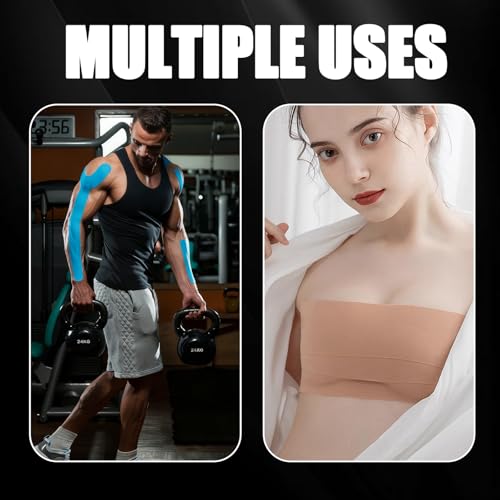 ANAMPION Extra Wide Kinesiology Tape Precut Strips 4" x 10" (10Pcs) Flesh