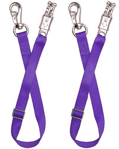 Adjustable Horse Trailer Tie Straps - 2 Pack, 25 to 37” - Purple