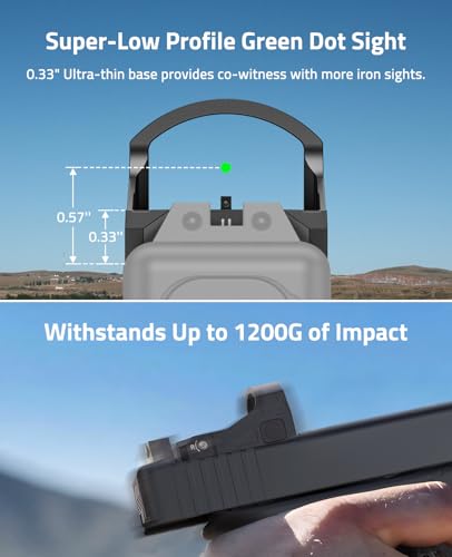Green Dot Sight - WolfCloak X03 Motion Awake Reflex Sight for RMR Footprint