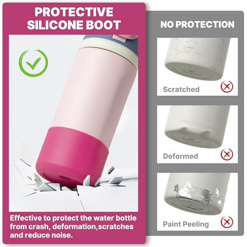 Silicone Boot for Owala Water Bottles - 14/16 oz - Rose Red