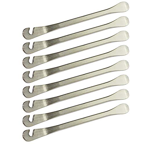 8 Pack Steel Bike Tire Levers - Silver Tire Changing Tool