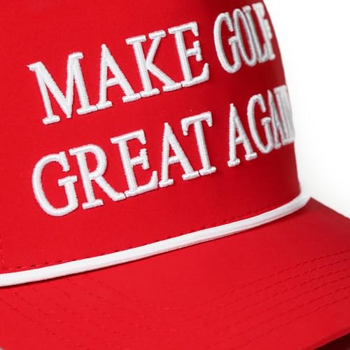 Wolph Red American Golf Hat – Funny Snapback Cap with Rope Style & USA Flag